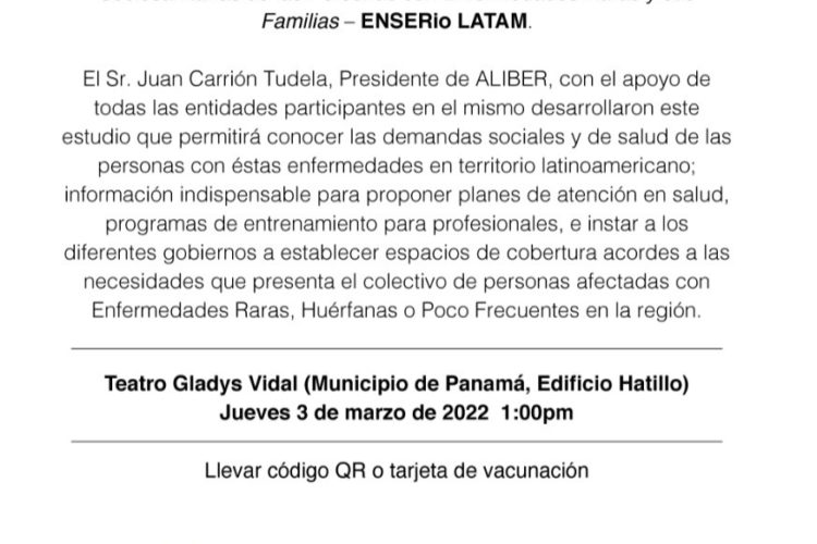 Lanzamiento del Estudio de Necesidades Socio-sanitarias de Personas con Enfermedades Raras en Latinoamérica