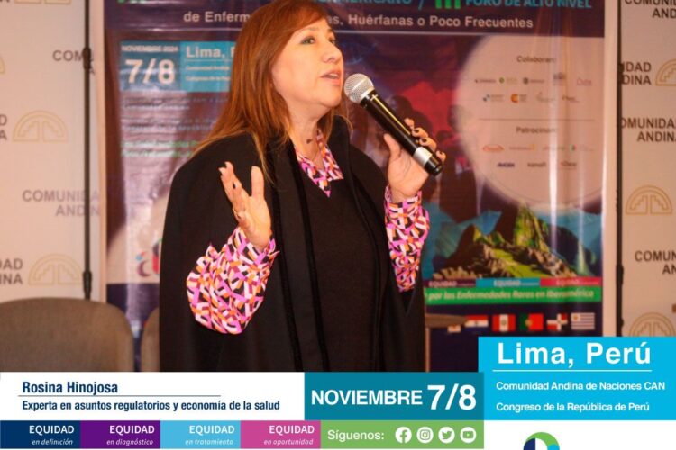 Conferencia Biosimilares Innovadores: Lo que hay por aprender Rosina Hinojosa, experta en asuntos regulatorios y economía de la salud  III FORO DE ALTO NIVEL XI CONGRESO IBEROAMERICANO DE ENFERMEDADES RARAS – ALIBER Lima, Perú 7 y 8 de noviembre de 2024