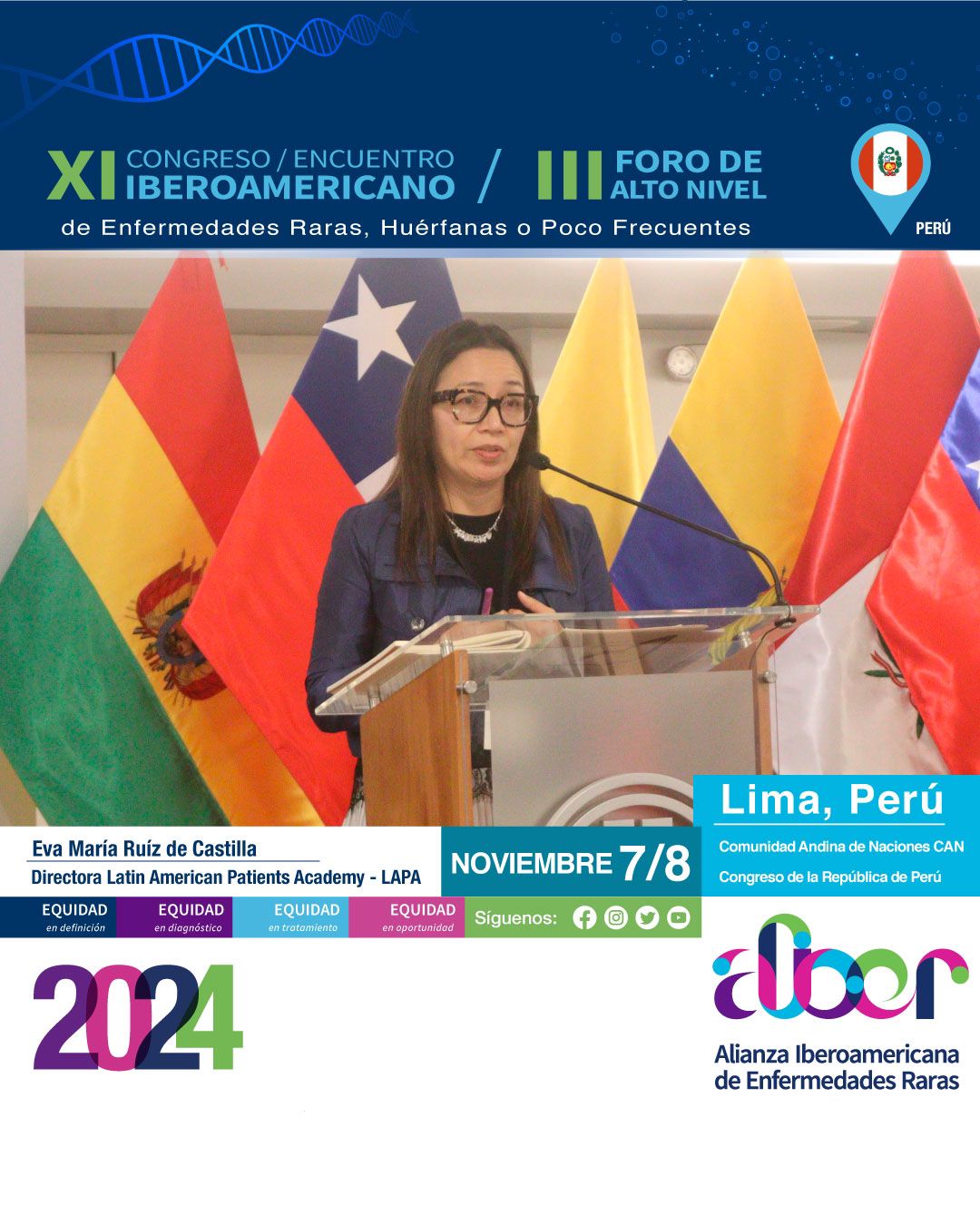 Palabras de Eva María Ruiz de Castilla, Directora Latin America Patients Academy – LAPA III FORO DE ALTO NIVEL XI CONGRESO IBEROAMERICANO DE ENFERMEDADES RARAS – ALIBER Lima, Perú 7 y 8 de noviembre de 2024