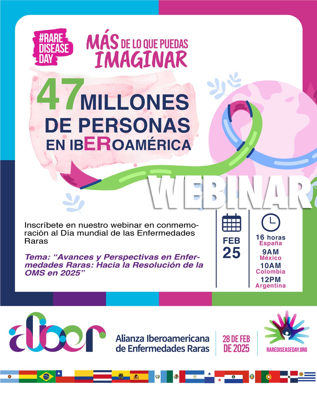 La Alianza Iberoamericana de Enfermedades Raras – ALIBER invita a participar de su Webinar en conmemoración del Día Mundal de las Enfermedades Raras 2025