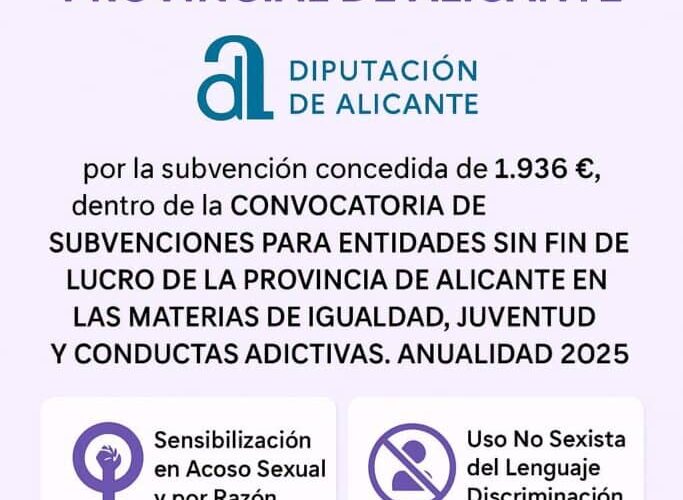 Asociación de Enfermedades Raras y Discapacidad Sense Barreres de Petrer comparte: AGRADECIMIENTO Diputación Provincial de Alicante